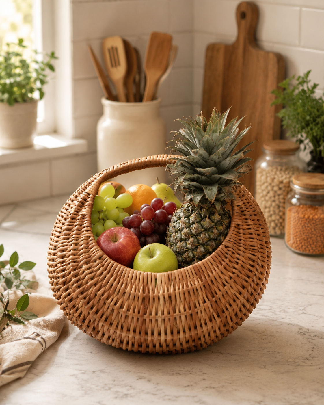 Handcrafted Wicker Storage Basket