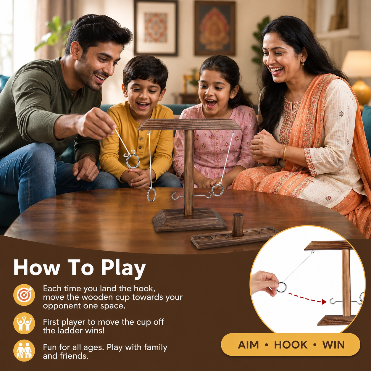 Wooden Ring Toss Game