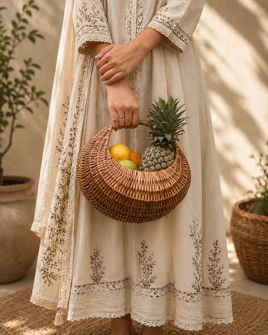 Handcrafted Wicker Storage Basket